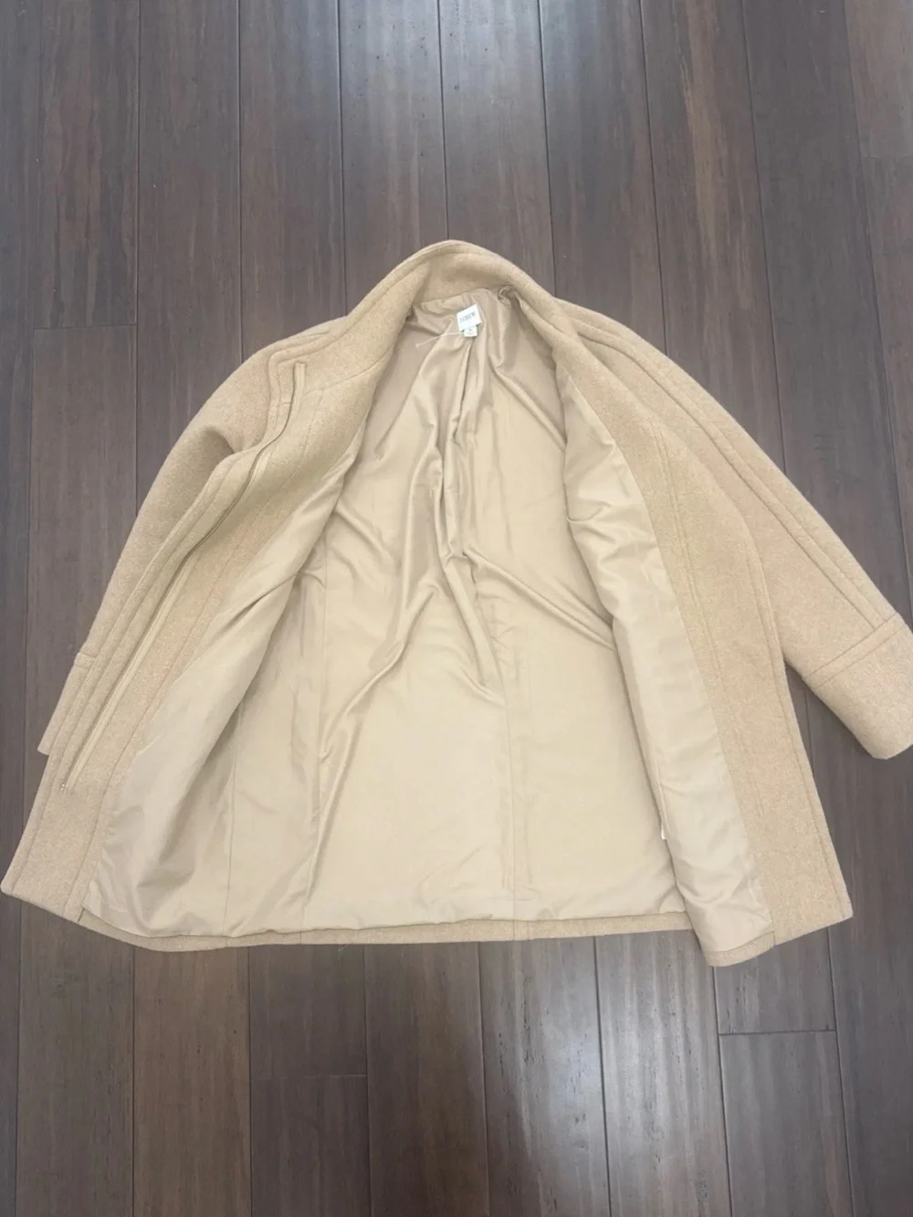 J. Crew Women's Beige Wool Blend Pea Coat - Picture 2 of 3